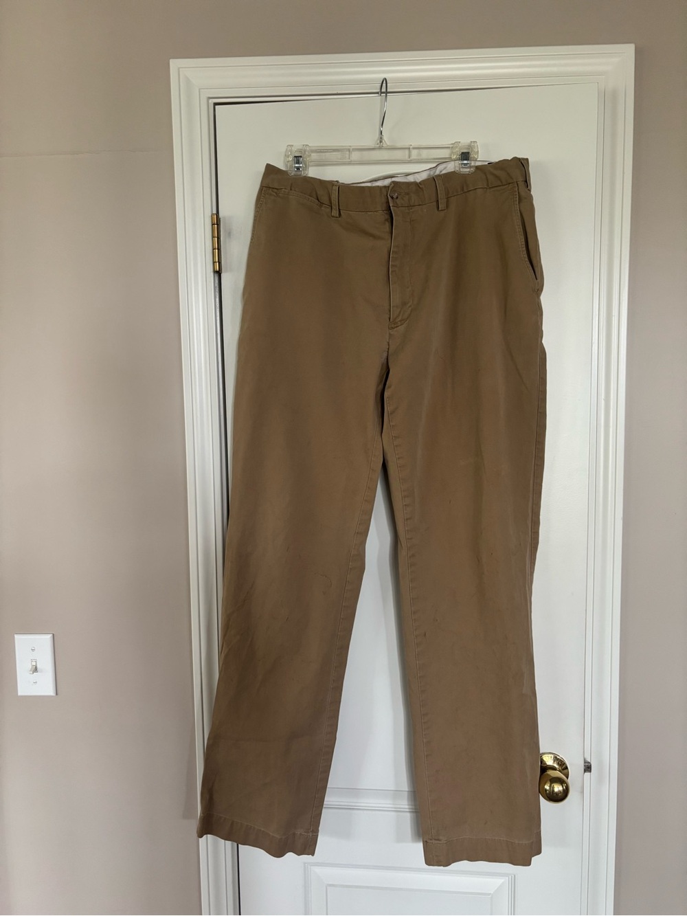 Polo Ralph Lauren Men's Flat Front Tan Chino Pants 38x36